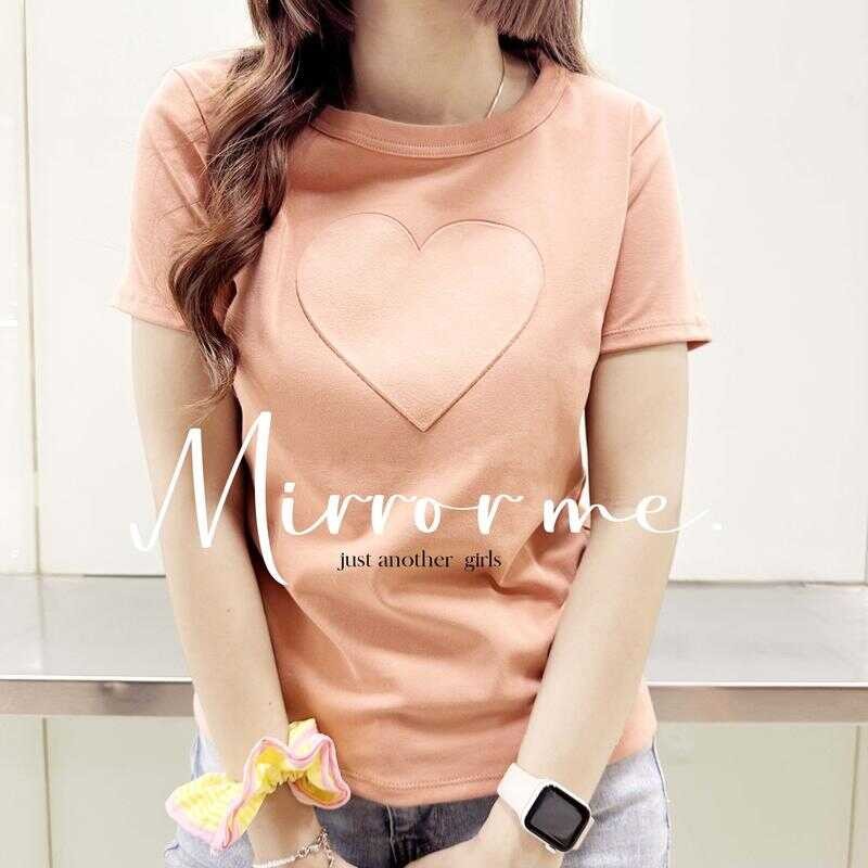 Mirrorme เสื้อ หัวใจนูน งานน่ารัก ยืดได้เยอะ ผ้าใส่สบาย