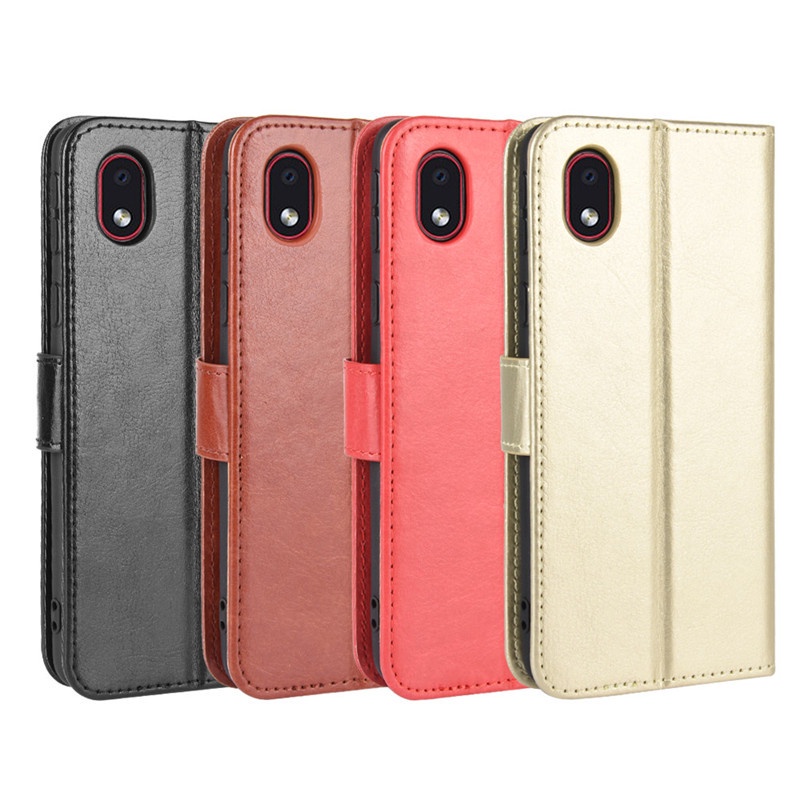 สําหรับ Samsung Galaxy A01 Core A013G กรณีกระเป๋าสตางค์หนัง PU เคสโทรศัพท์พร้อมผู้ถือบัตรสําหรับ Sam