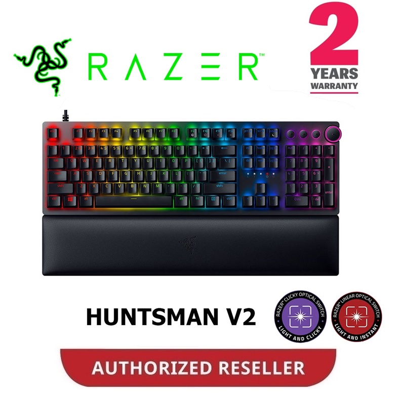 RAZER HUNTSMAN V2 LINEAR OPTICAL RED / PURPLE SWITCH คีย์บอร์ด RZ03-03930100-R3M1 / RZ03-03930300-R3