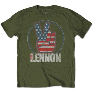 เสื้อยืด พิมพ์ลาย John Lennon Peace Sign The Beatles สําหรับผู้ชาย และผู้หญิง