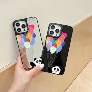 Casetify เคสโทรศัพท์มือถือแบบนิ่ม กันกระแทก ลายแพนด้า ลิง สวนสัตว์ พร้อมกระจก สําหรับ iPhone 15 14 11 Pro Max 12 13 Mini Case X XR XS Max SE 2020 6 7 8 Plus