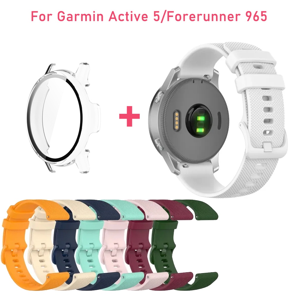 สายนาฬิกาข้อมือซิลิโคน และเคส PC สําหรับ Garmin Active 5 Garmin Vivoactive 5F Orerunner 965