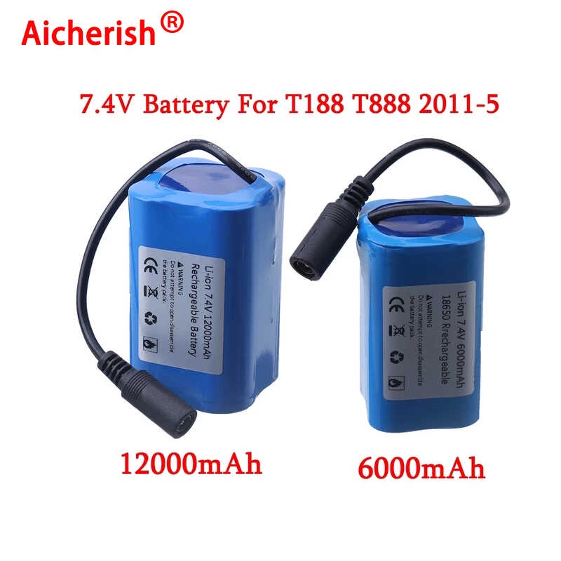 7.4V 12000Mah 6000Mah แบตเตอรี่ Para Sa T188 T888 2011-5 V007 C18 H18 So On รีโมทคอนโทรล RC ตกปลา