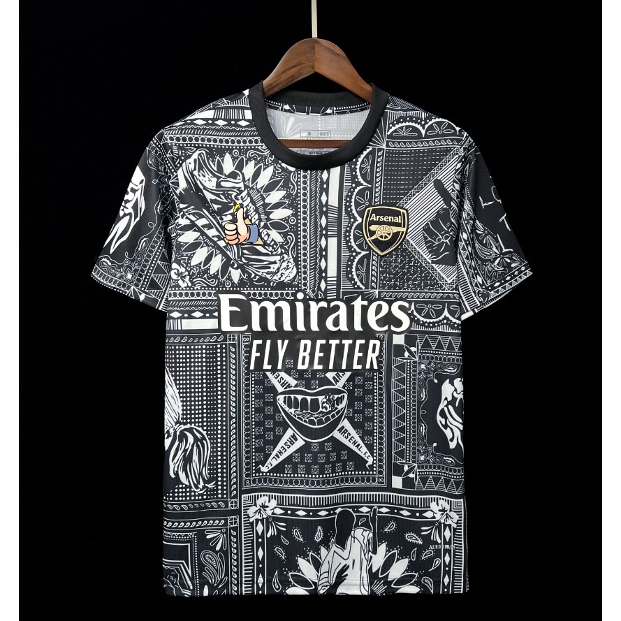 ใหม่ 23/24!! Arsenal X Ian Wright Edition Fan &amp; Player Issue Kit Jersey * พร้อมส่ง* เสื้อกีฬา ระบายอากาศ ทรงหลวม สําหรับเด็ก ผู้ใหญ่ 100 ซม.-3XL