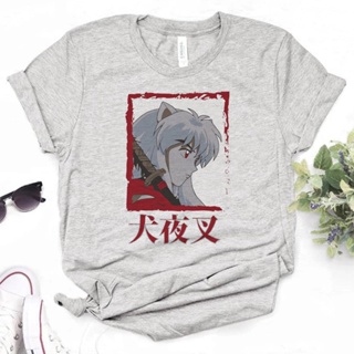 เสื้อยืด พิมพ์ลายกราฟฟิค Inuyasha สไตล์ฮาราจูกุ สําหรับผู้หญิง