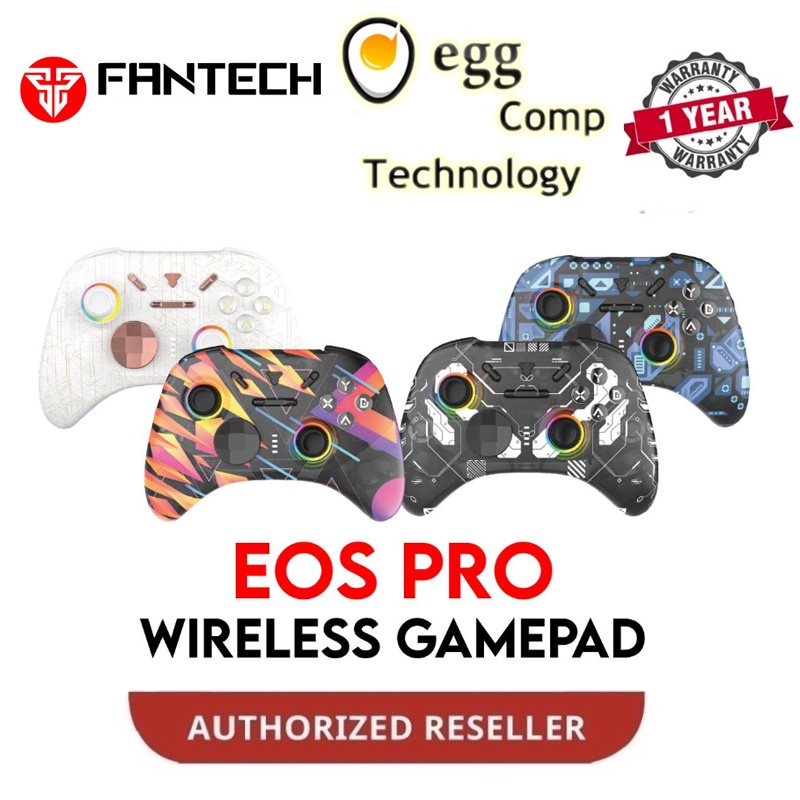 FANTECH WGP15 ELECTRA EOS PRO FANTECH คอนโทรลเลอร์เล่นเกมไร้สาย สีดํา / น้ําเงิน / RAINBOW / สีขาว