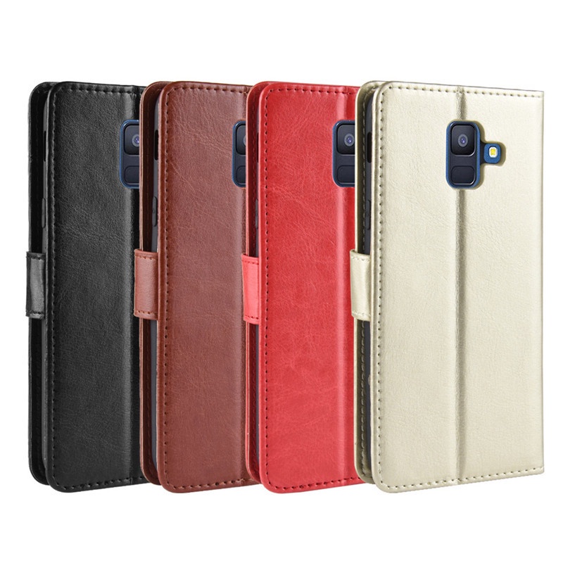 เคสโทรศัพท์มือถือหนัง PU ฝาพับ พร้อมช่องใส่บัตร หรูหรา สําหรับ Samsung Galaxy J6 2018 J600F J600 SM-J600F J6 Plus 2018 J610F J610 SM-J610F