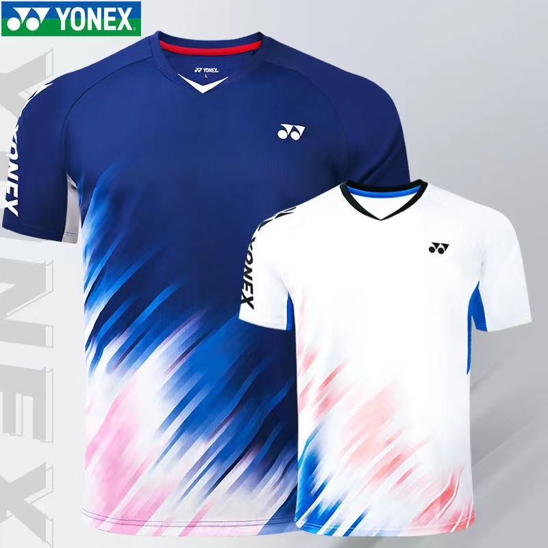 Yonex 2024 ใหม ่ เสื ้ อแบดมินตันปิงปองผู ้ ชายและผู ้ หญิงชุดกีฬาระบายอากาศแขนสั ้ นแห ้ งเร ็ วชุดวิ ่ ง