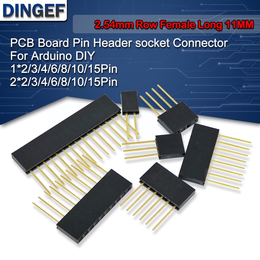 10PCS 2.54mm Stackable ขายาว Femal pin ยาว 11 มม.Header สําหรับ Arduino Shield Connector ซ็อกเก็ต 2P 3P 4P 5P 6P 7P 8P 10P 20P