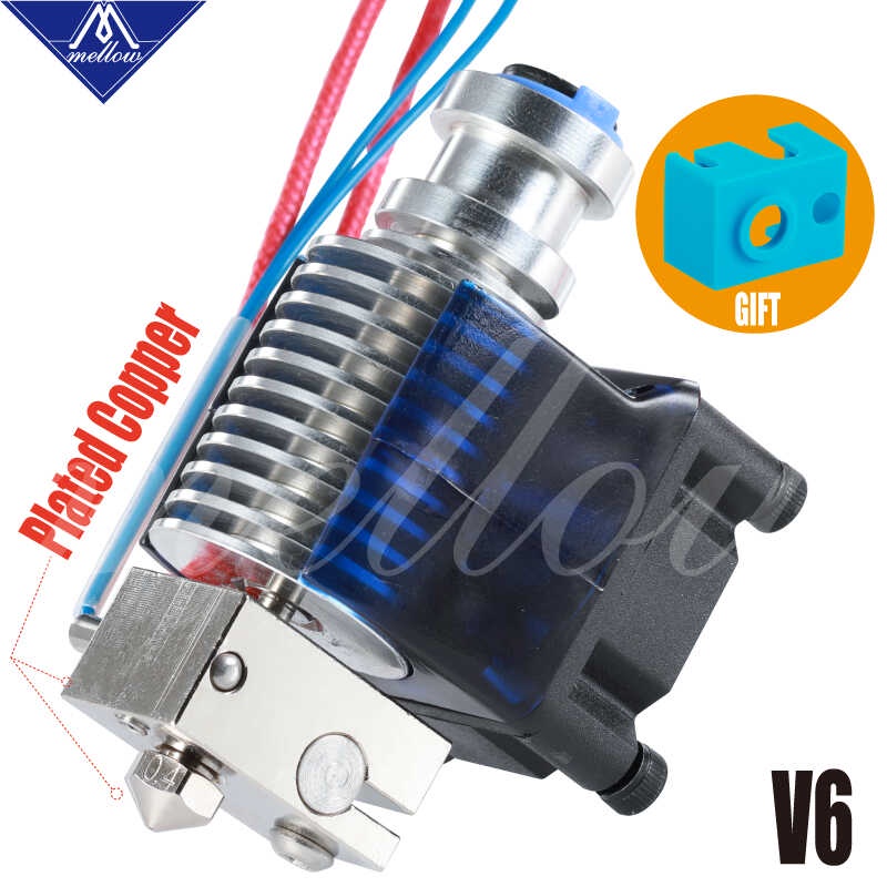Mellow Top 12v / 24v Nf-v6 ทองแดงชุบ Hot End Nozzle Heat Block Heat Break หม้อน้ำสำหรับ PETG PEE