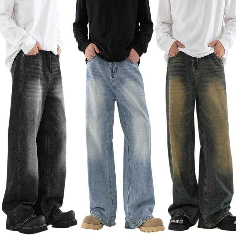 Baggy Jeans 10 สี กางเกงยีนส์ผู้ชายขากว้าง ไซลินไดรต์ พอดี คอปกปานกลา