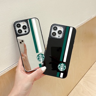 Casetify เคสโทรศัพท์มือถือแบบนิ่ม กันกระแทก ลาย Starbucks พร้อมกระจก สําหรับ IPhone 15 14 11 Pro Max 12 13 Mini X XR XS Max SE 2020 6 7 8 Plus