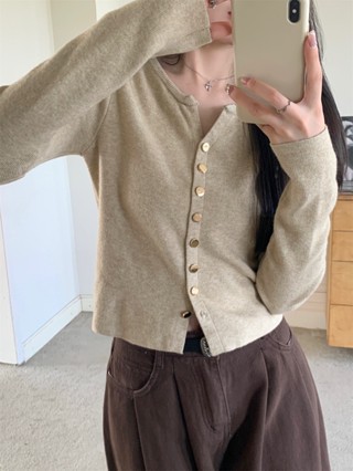 68698 เสื้อคาร์ดิแกน ผ้าถัก กระดุมแถวเดียว สําหรับผู้หญิง