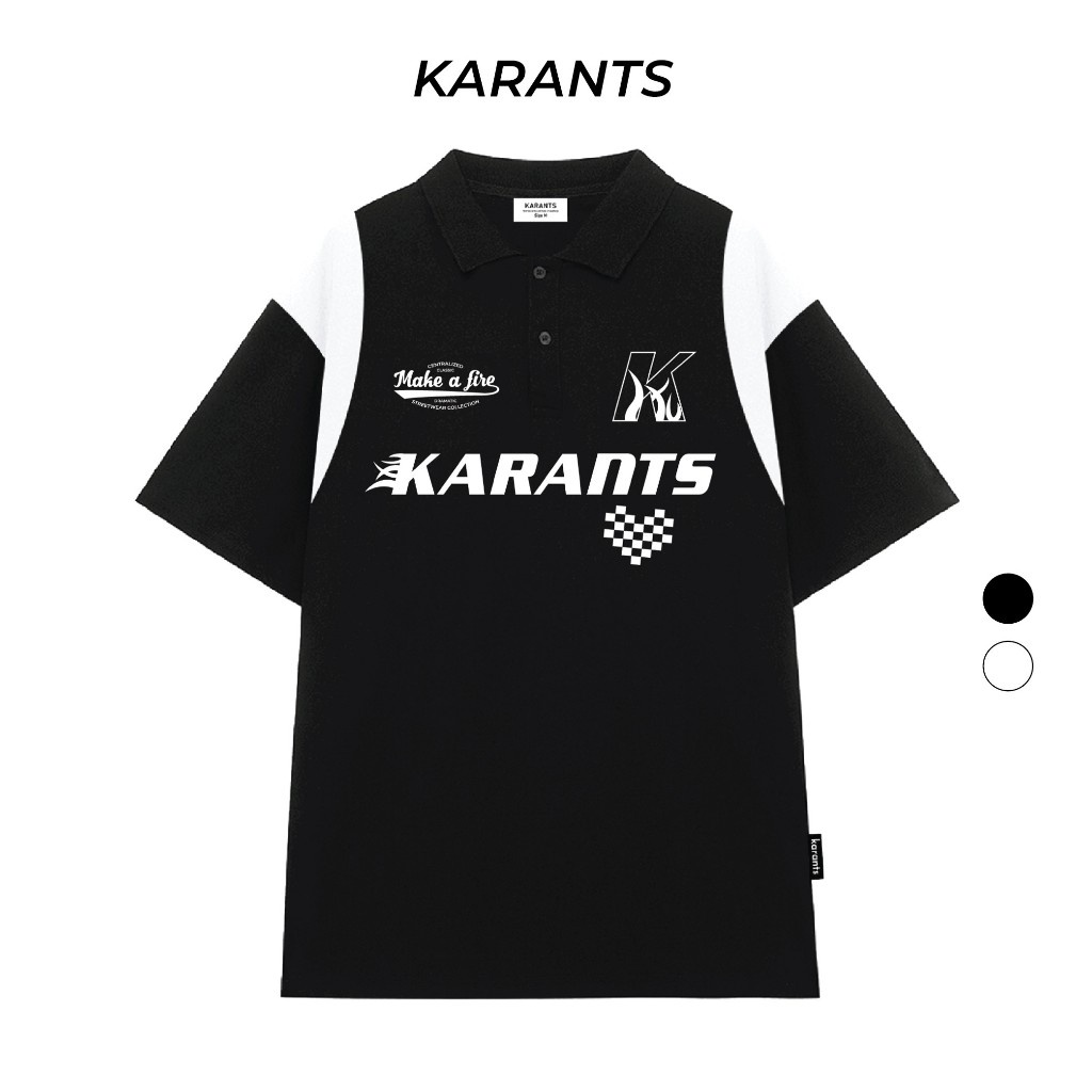 [ราคาประสบการณ์] Karants แบรนด์ระดับนานาชาติอินเทรนด์ เสื้อโปโลกีฬาทรงโอเวอร์ไซส์ - KR57