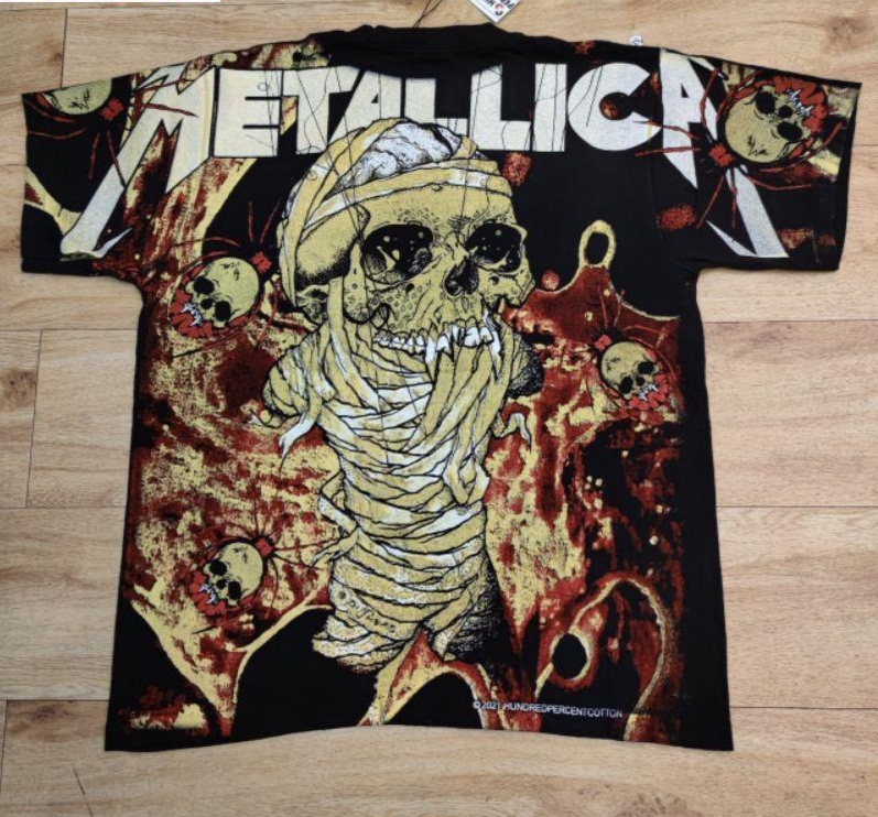 พร้อมส่ง เสื้อยืด ผ้าไมโครไฟเบอร์ พิมพ์ลาย Metallica ALL OVP BOOTLEG