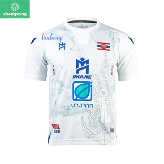 SHANGSONG เสื้อกีฬาแขนสั้น ลายทีมชาติไทย Royal Thai Navy Thailand Futsal League 2022-23 ชุดเหย้า สีขาว สีเหลือง สีแดง สีดํา