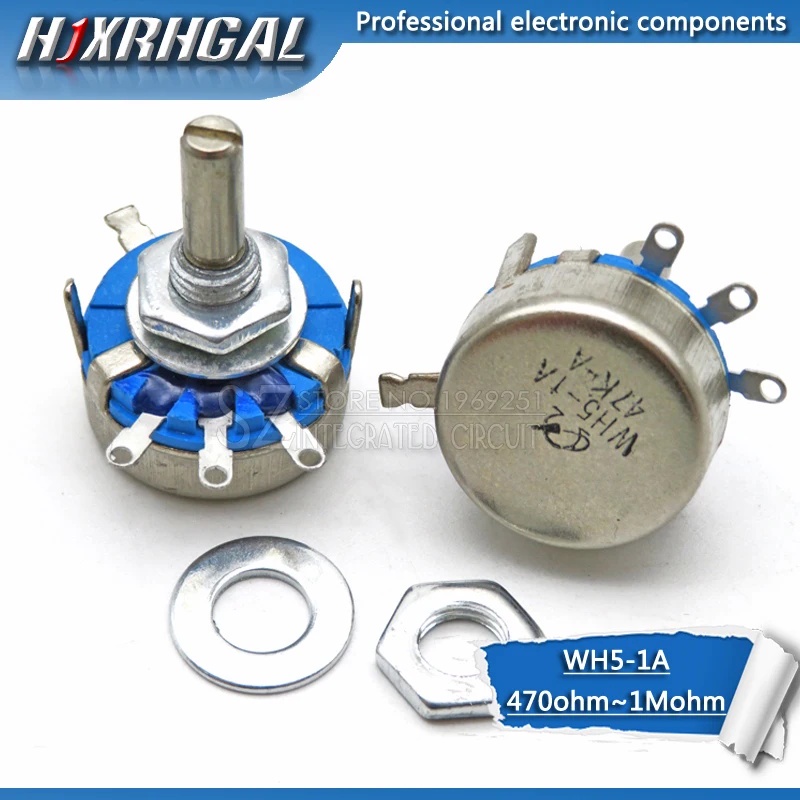 5PCS WH5-1A 1K 2K 10K 47K 4.7K 470R 100K 470K 220K 1.5K 22K 1M Ohm สาม Terminal Rotary Cone Carbon P