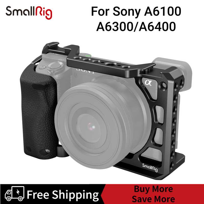 Smallrig Cage กับที่จับซิลิโคนสำหรับ Sony A6100/A6300/A6400กล้อง3164