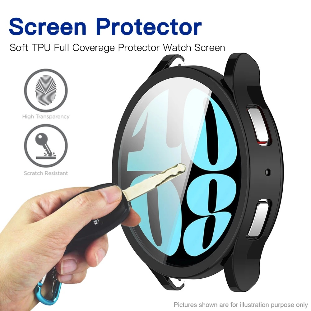 เคสป้องกันสําหรับ Samsung Galaxy Watch 7 6 5 40mm 44mm 6 classic 43mm 47mm 5 pro 45mm ฝาครอบ TPU นุ่มฝาครอบกันชน