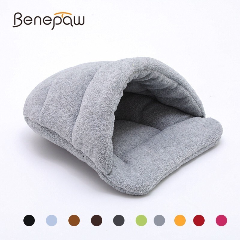 Benepaw ขายดี ที่นอนสัตว์เลี้ยง แบบนิ่ม ให้ความอบอุ่น แบบพกพา 10 สี สําหรับแมว XS S M L