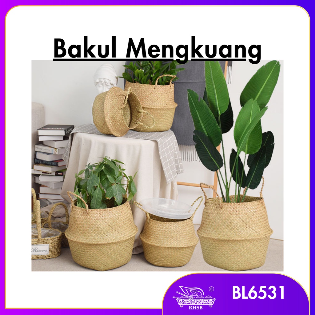 BASKET RATTAN / NATURAL SEAGRASS / BAKUL PASU SEAGRASS / BASKET / RAGA RATTAN / BL6531