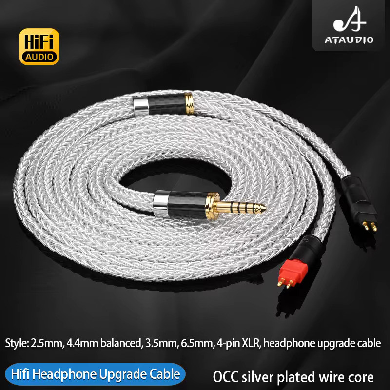 Hifi Silver-plated HD580 สายหูฟังสําหรับ Sennheiser HD600 HD650 HD25 hd565 hd545 อัพเกรด Balanced 4.