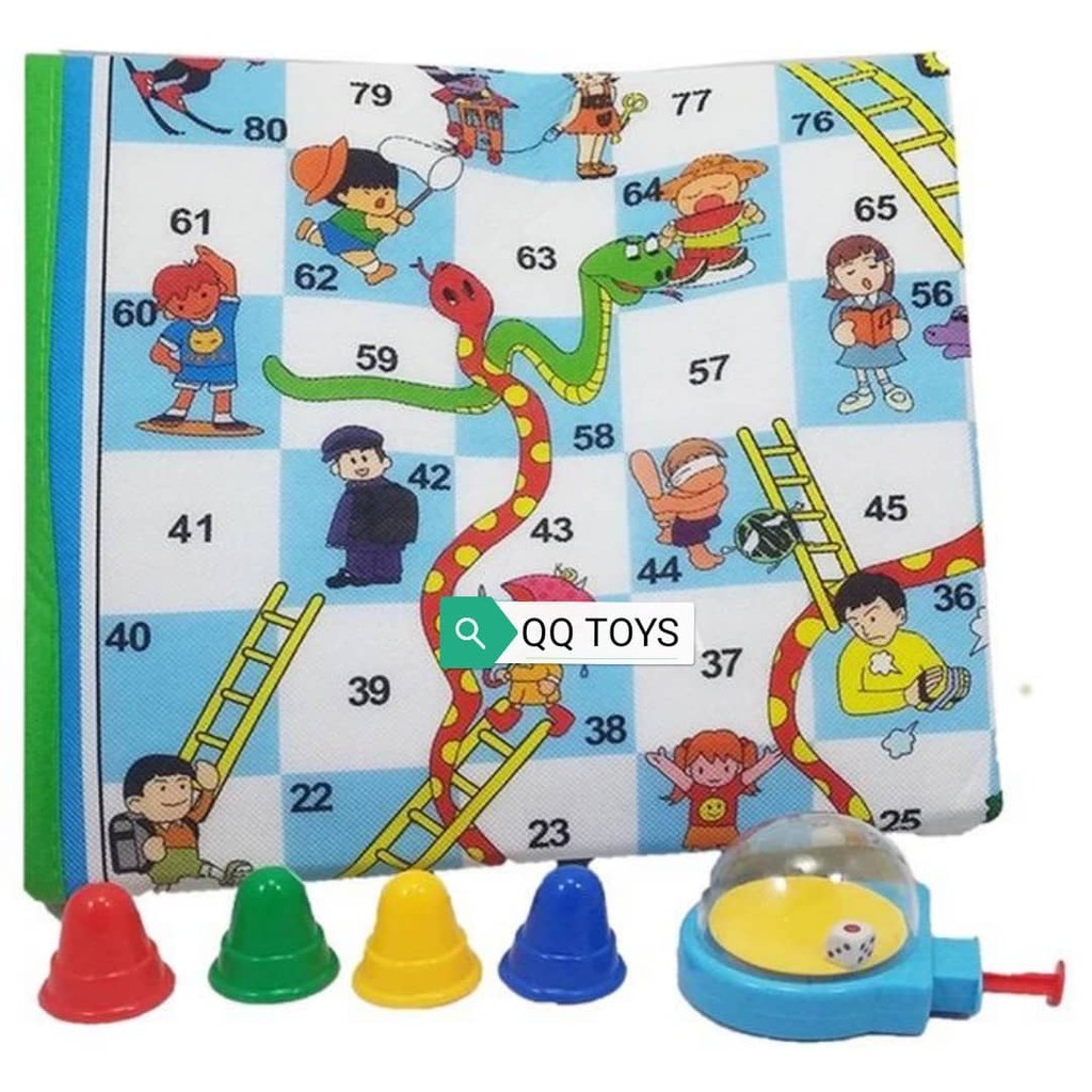 hot🔥การประกันคุณภาพ🔥 import Giant Game Snakes And Ladders Floor Game (92 X 65cm) For 2-4 Players