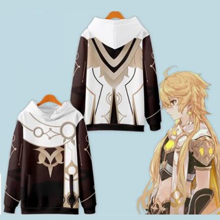 เสื้อแจ็กเก็ตกันหนาว มีฮู้ด แบบสวมหัว พิมพ์ลายเกม Genshin Impact Aether สไตล์ฮิปฮอป แนวสตรีท แนวสตรีท สําหรับผู้หญิง และผู้ชาย