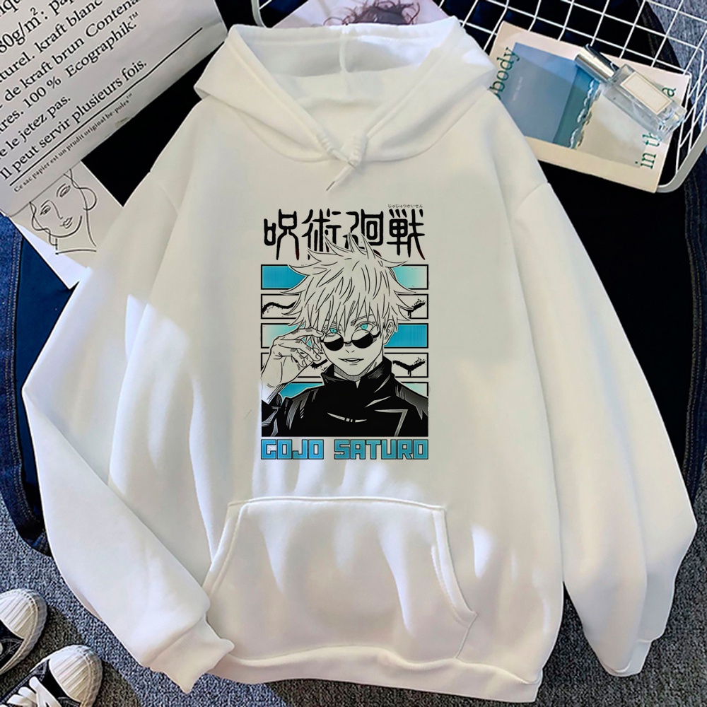 เสื้อกันหนาว มีฮู้ด ลายการ์ตูนอนิเมะ Jujutsu Kaisen สไตล์ญี่ปุ่น แฟชั่นฤดูหนาว สําหรับผู้หญิง