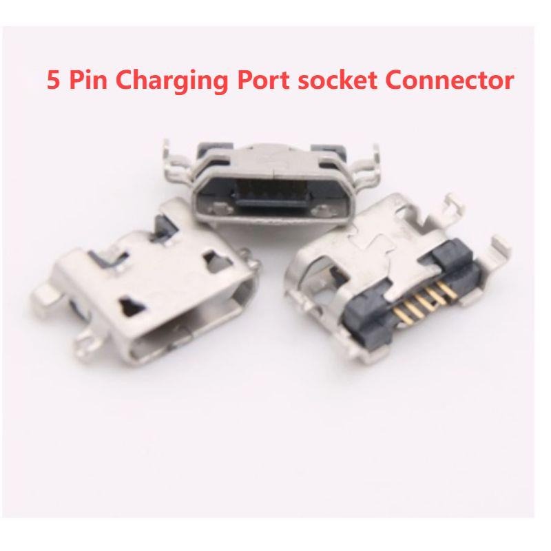 ซ็อกเก็ตเชื่อมต่อพอร์ตชาร์จ Micro USB 5 Pin สําหรับโทรศัพท์มือถือ Android 5-50 ชิ้น