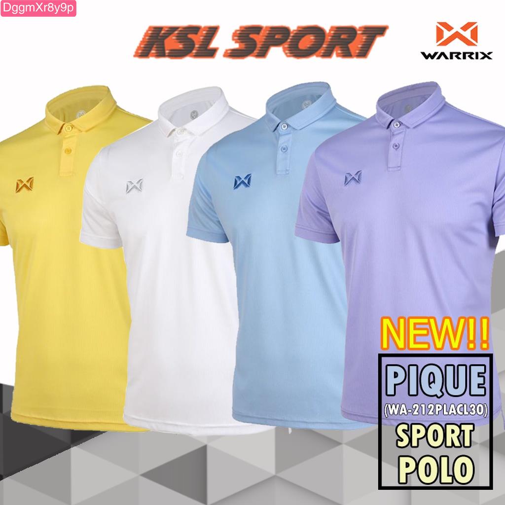 (Arianna)WARRIX รุ่น PIQUE (WA-212PLACL30) เสื้อโปโลวอริกซ์สีล้วน คอปก ใส่สบาย ไม่มีกระเป๋า ไม่ต้องรีด ของแท้100% สีม่วง/ฟ้า/ข...