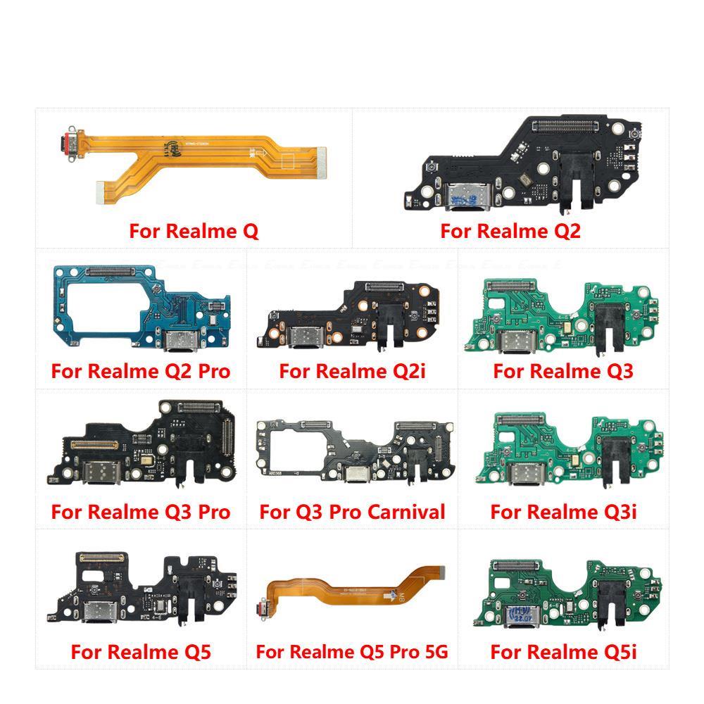 USB ชาร์จพอร์ต Dock Plug Connector Charger Board Flex Cable Parts สําหรับ OPPO Realme Q Q2 Q2i Q3 Ca