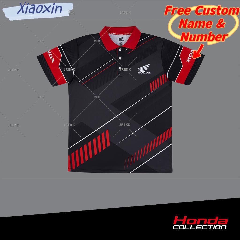 เสื้อโปโลฮอนด้าสีดําแขนสั้นสบาย ๆ เสื้อโปโลแฟชั่น 2024 ฤดูร้อน