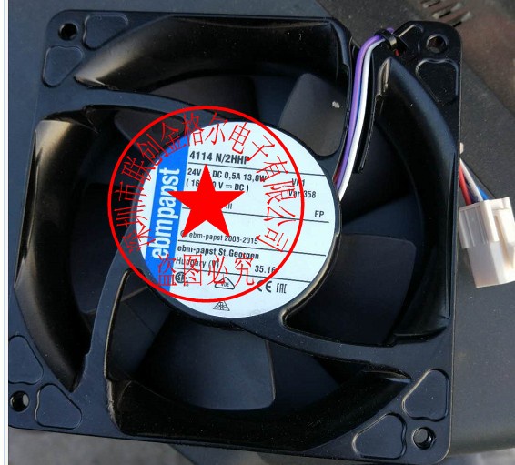 เยอรมันนําเข้าพัดลมกรอบอลูมิเนียมพัดลม 4114N/2HHP 4114N/2H3P 4114N/2H4PU 24V 4 สาย