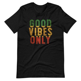 เสื้อยืดแขนสั้น พิมพ์ลาย Good Vibes Only Rasta Reggae Roots สําหรับผู้ชาย และผู้หญิง