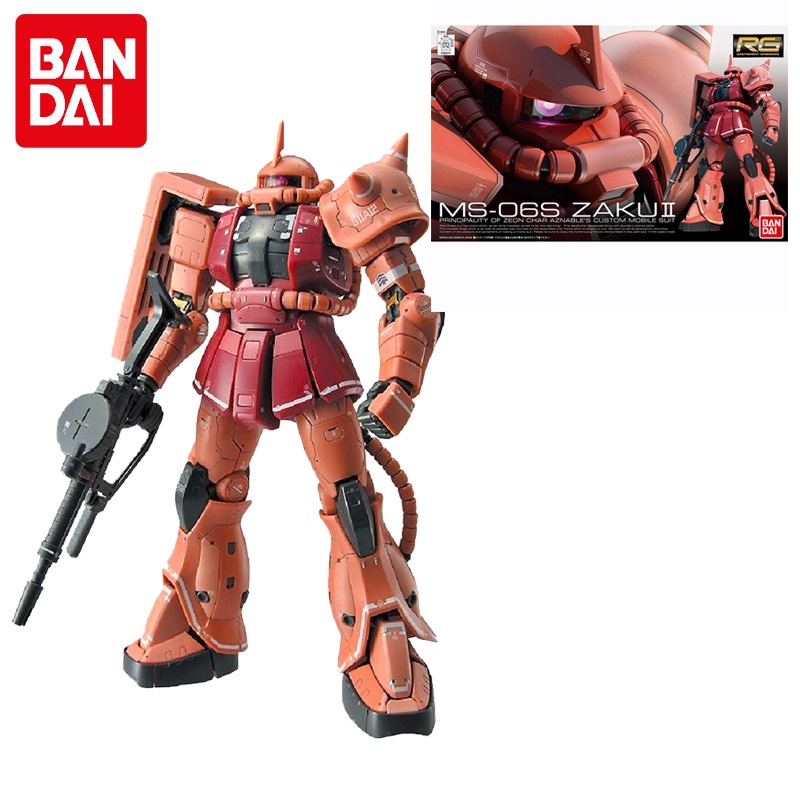 Bandai Gundam RG 1/144 MS-06S Zaku 2 GUNDAM Assembly Model Action Figures Toys for Children