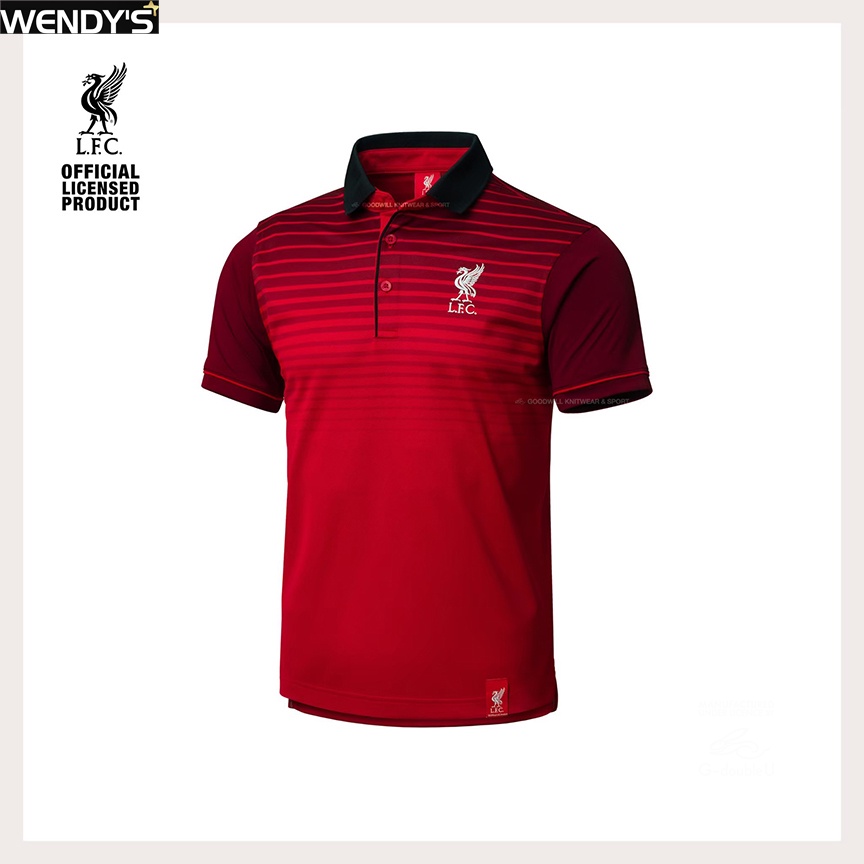 Wendy's store เสื้อโปโลแขนสั้น ผ้าโพลี Liverpool รุ่น  สีแดง