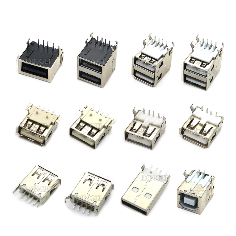 5 ชิ้น USB ประเภท A พอร์ตมาตรฐานหญิง Solder Jacks Connector ซ็อกเก็ต PCB USB-A USB-B ประเภท