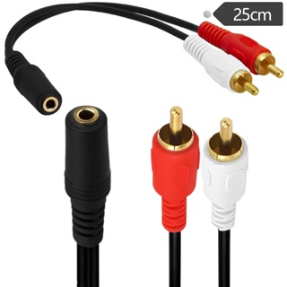 สายเคเบิลอะแดปเตอร์เสียง ชุบทอง สําหรับคอมพิวเตอร์ DC3.5 F/2 * RCA M