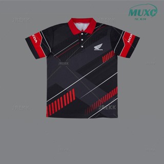 【ฟรีชื่อและตัวเลขที่กําหนดเอง】2023HONDA POLO BLACK เสื้อโปโล…