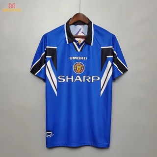 เสื้อกีฬาแขนสั้น ลายทีมชาติฟุตบอล MU 96-97 ชุดเหย้า สไตล์เรโทร