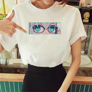 เสื้อยืด พิมพ์ลายการ์ตูนอนิเมะ Eyes สไตล์ญี่ปุ่น เหมาะกับฤดูร้อน สําหรับผู้หญิง