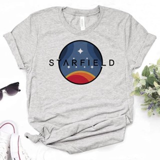 เสื้อยืด พิมพ์ลายกราฟฟิค Starfield แฟชั่นฤดูร้อน สําหรับผู้หญิง