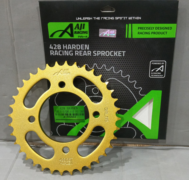 AJI RACING 428H 428 H [ GOLD SPOCKET ] HARDEN SPROCKET [ 14T-15T 35T-40T] SRL115 FI / SRL 115 / LAGE
