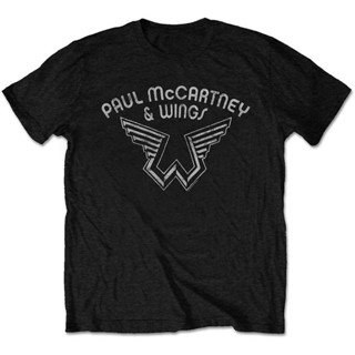 เสื้อยืด พิมพ์ลายโลโก้ Paul McCartney สีดํา สําหรับผู้ชาย และผู้หญิง