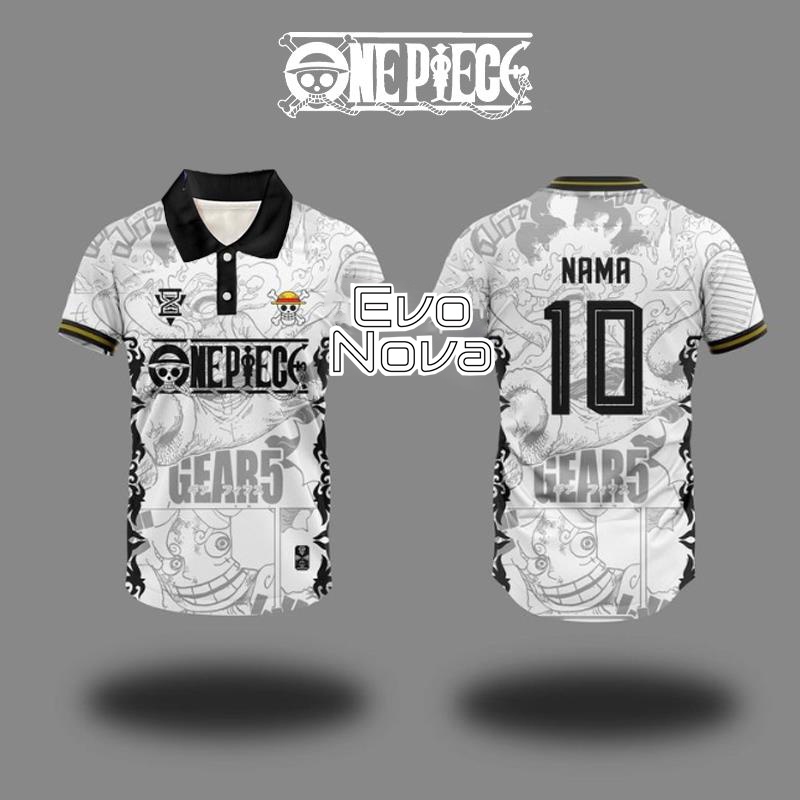 อีโวโนวา ใหม่ !! One PIECE Jersey ไมโครไฟเบอร์ปรับแต่งเสื้อของคุณ Jersey COLLAR ANIME การออกแบบล่าสุดออกแบบใหม่ RETRO COLLAR VIRAL Baju Jersey