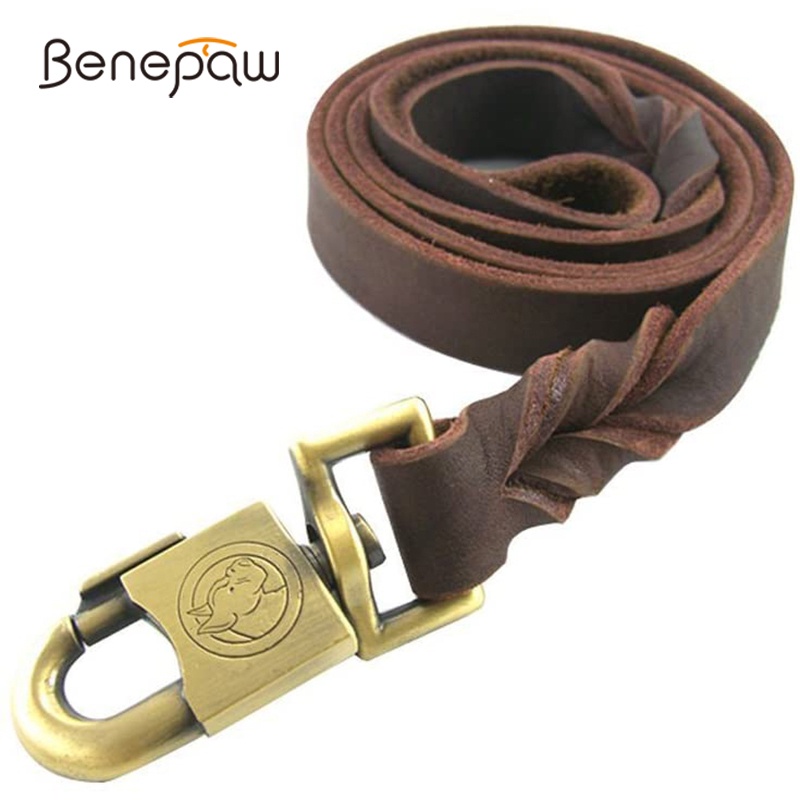 Benepaw เชือกจูงสัตว์เลี้ยง แบบหนังถัก แฮนด์เมด ทนทาน สไตล์เยอรมัน สําหรับสุนัข