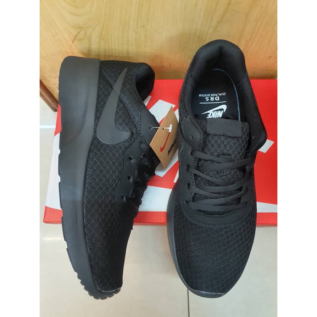 (Ready Stock) Class AA Nike TanjunRun Running Shose for Men / Women / All-black / Black-white