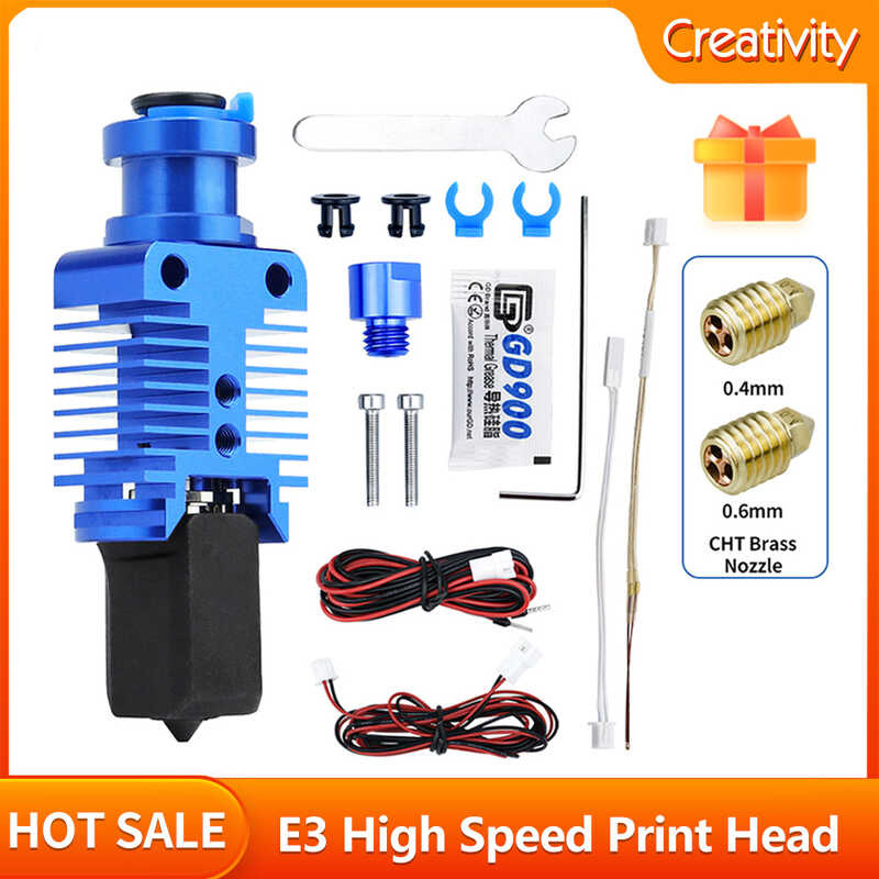 E3 2.0 หัวพิมพ์ความเร็วสูง Ender 3, V2 / CR10,10S / VORON 2.4 เครื่องอัดรีด J Head Hot