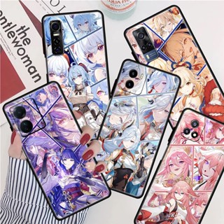 เคสโทรศัพท์มือถือ ซิลิโคนนิ่ม กันรอยกล้อง ลายเกม Genshin Impact สําหรับ Vivo Y51 Y33 Y72 Y52 Y75 Y55 Y74S Y76S Y77E Y50 Y30 Y30I Y31S Y54S Y33S Y33T Y51S Y53S 5G